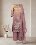 Shaded Mauve And Gold hand Embroidered Suit with Dupatta – Farsi Salwar