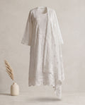 White Kota Doria Kurti with Dupatta