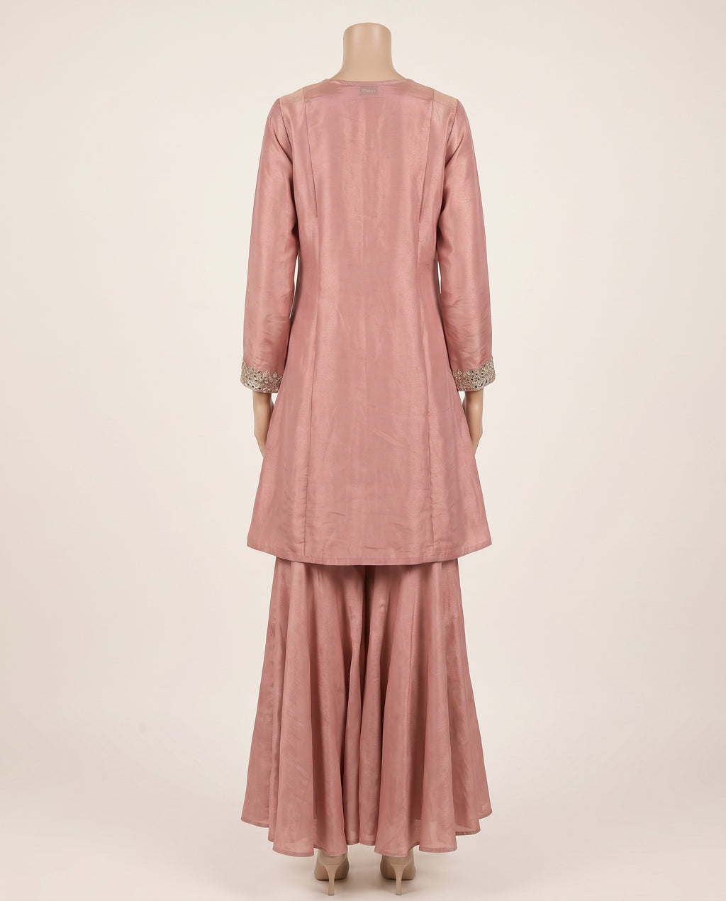 Blush Pink Soft Tissue Co-ord Set - Flare Plazzo