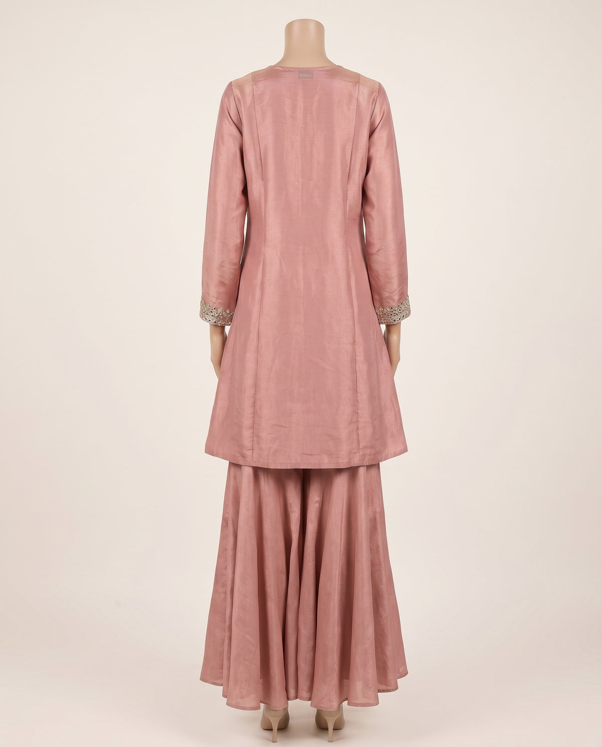 Blush Pink Soft Tissue Co-ord Set - Flare Plazzo