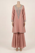 Blush Pink Soft Tissue Co-ord Set - Flare Plazzo
