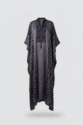 Grey- Purple Geometric Print Kaftan