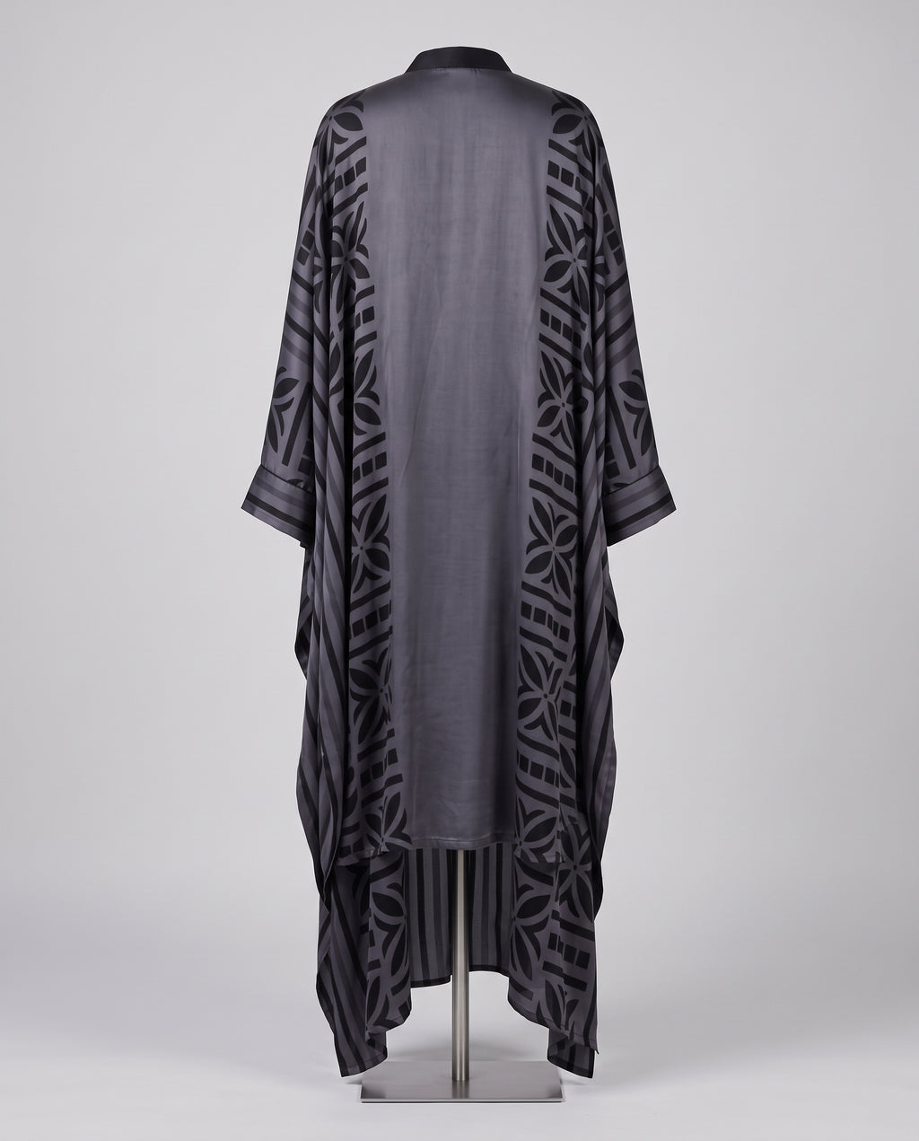 Grey- Purple Geometric Print Kaftan