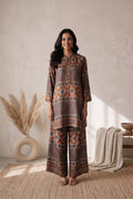Brown & Green Printed Modal Blend Co-Ord Set -Straight Pants