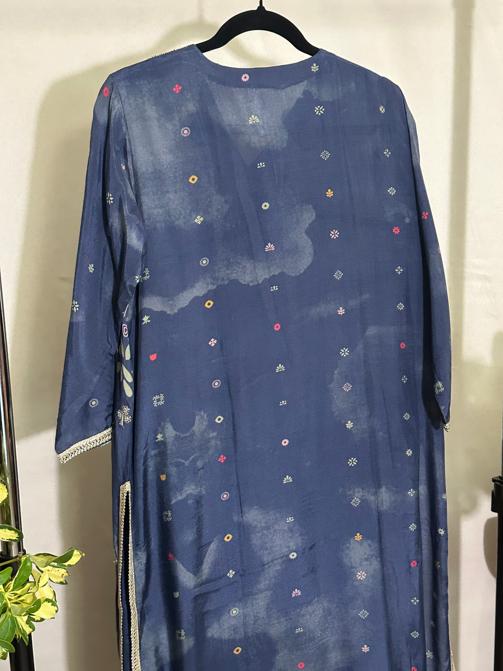 Dark Charcoal (Navy) Suit with Dupatta - Afghani Pant