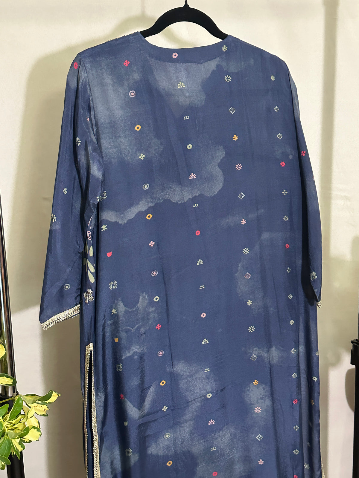 Dark Charcoal (Navy) Suit with Dupatta - Afghani Pant
