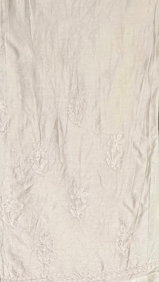 Cream Aari Work Suit– Straight Palazzo
