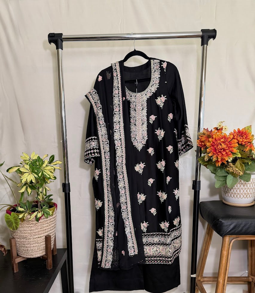 Cotton Suit with Dupatta - A-Line Palazzo